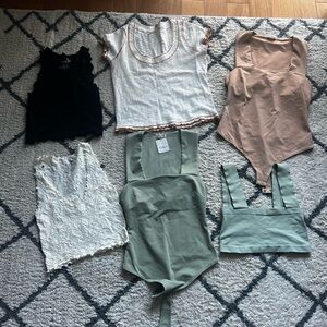 6 NWOT Free People Tops
See pictures for sizes 
All new without tag